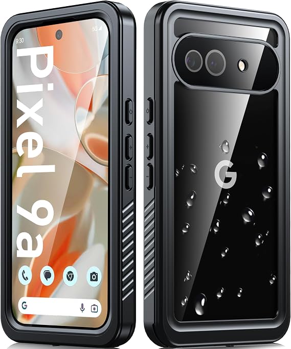 Oterkin Waterproof Case for Google Pixel 9a Case, Full Body Protective Rugged Pixel 9a Phone Case with Built-in HD Screen & Lens Protector [12FT Military Grade Shockproof Protection] (Black)