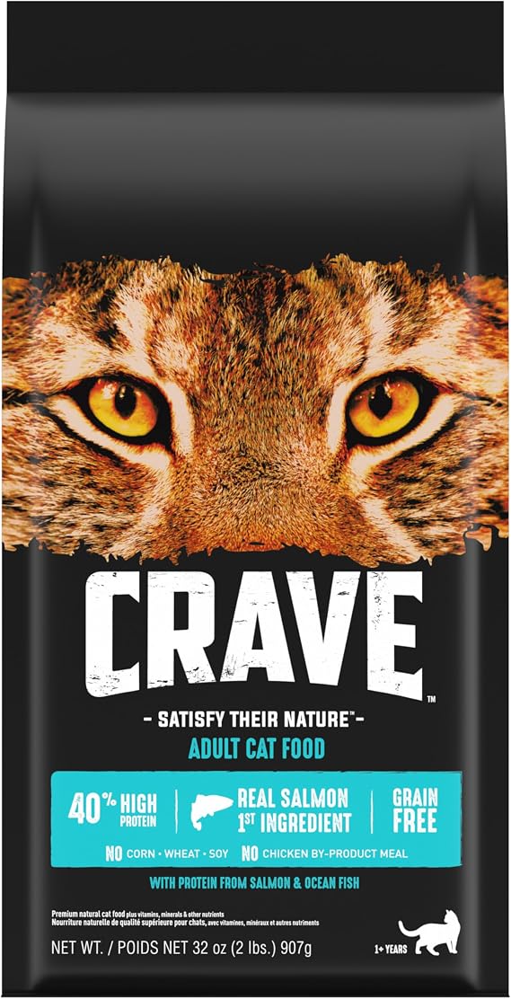 CRAVE Grain Free High Protein Dry Cat Food, Salmon & Ocean Fish, 2 lb