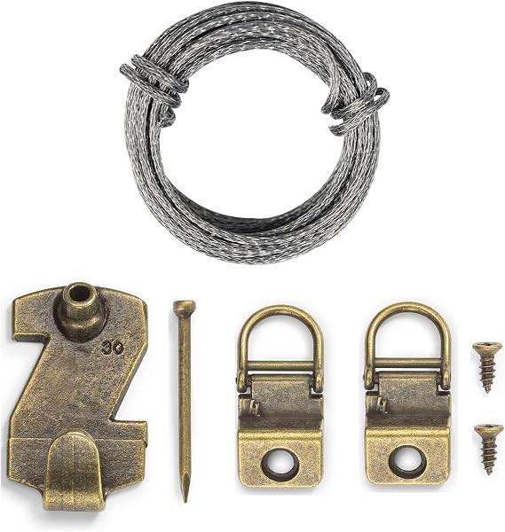 Canvas Flat Mount Wire D-Ring Hanger Kit, 24 Pack