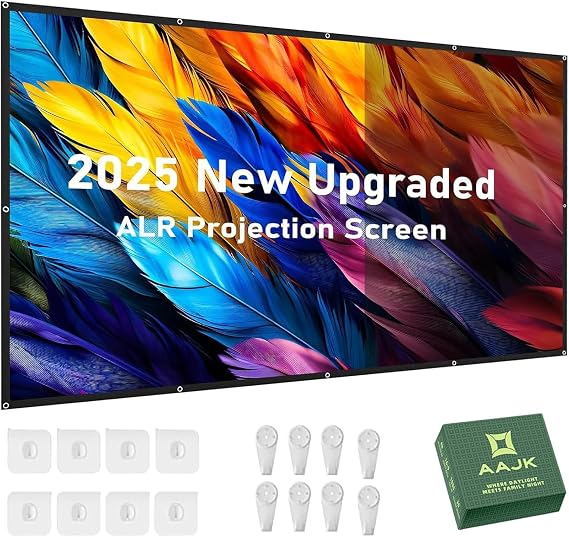 AAJK 80in Outdoor ALR Projector Screen Portable Anti-Crease Movie Screen