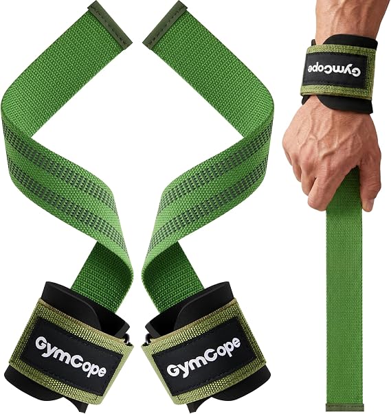 GymCope Lifting Wrist Straps for Weightlifting, Heavy Duty Wrist Straps for Deadlifts, Powerlifting, Bodybuilding and Strength Training, Secure Grip Support for Men Women 1 Pair