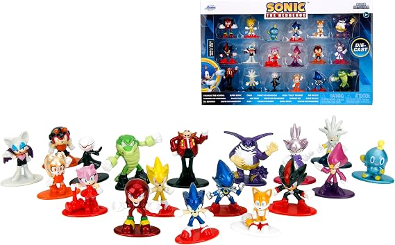 Jada Sonic The Hedgehog 1.65" 18-Pack Die-Cast Figures, Toys for Kids and Adults