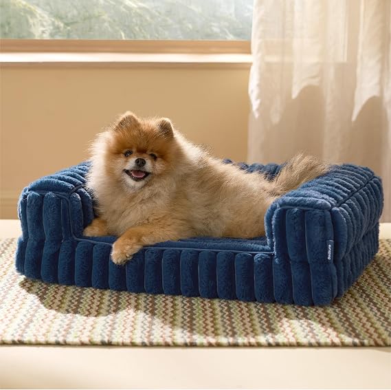 Bedsure ComfyFleeceTM Memory Foam Orthopedic Small Dog Bed with Sides 24"