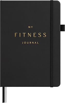 &And Per Se Fitness Workout Journal for Men & Women, Workout Log Book Planner with Daily Diet, Gym Exercise & Training Trackers - Undated, A5 Size, Leather Hardcover Black