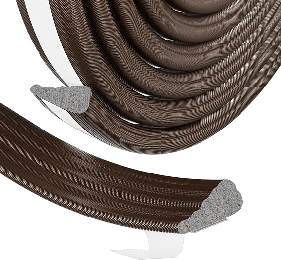 Weather Stripping Door Seal Strip for Door Frame,Winter Window Insulation | Doors Soundproofing Gap Filler,Window Sealer Exterior Doors Weather Stripping,Foam Windows Draft Stopper (Brown,196'')