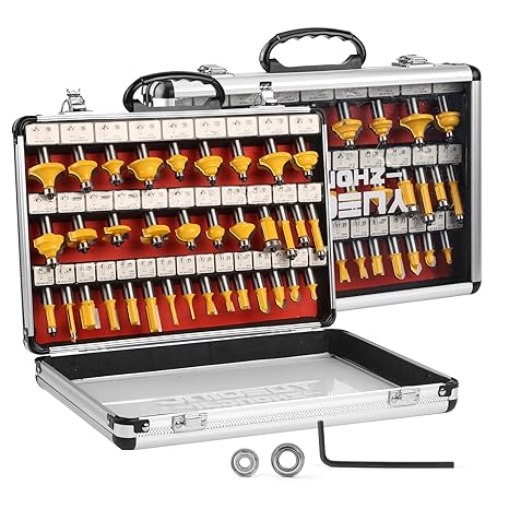 Router Bit Set, 1/2 Inch Shank, 35 Pieces