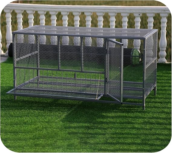 Gray Chicken Coop, Pigeon Cage, Duck Pen, Goose Pen, Poultry Cage, Outdoor Home Use Durable Easy-to-Install Strong Ventilation Design with Strong Load-Bearing(Size:59 * 23.62 * 28.74in)