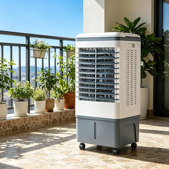 3-in-1 Portable Air Conditioners, Swamp Cooler Portable AC Unit for Room, Windowless Cooling Fan That Blow Cold Air with Remote, 3 Speeds, 7H Timer, 2 Ice Packs, for Bedroom Garage
