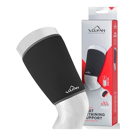 Vulkan Classic Thigh Support, Large, Thigh Brace for Muscle Stability, Thigh Compression Sleeve for Hamstring Injuries and Strains, Neoprene Thigh Support for Athletes, Exercises, and Working Out
