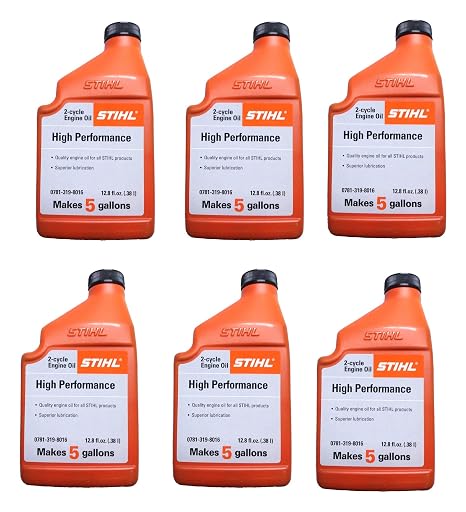 STIHL 0781 319 8010 12.8 Ounce High Performance 2 Cycle Engine Oil, 6 Pack