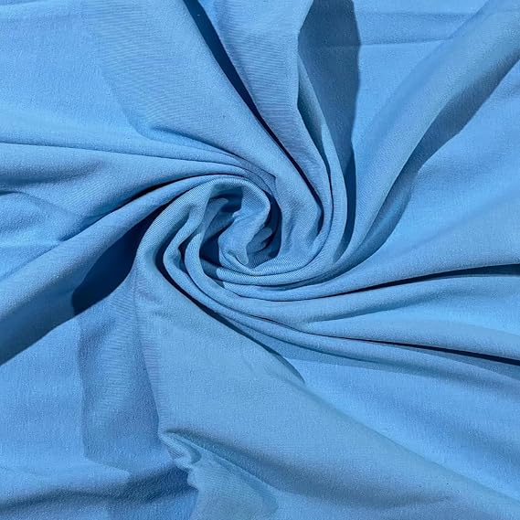 FabricLA Cotton Spandex Jersey Knit Fabric by The Yard 12OZ - 58/60" Inches (150 CM) Wide - Ultra Soft Cotton Spandex Blend - Use Our 4 Way Stretch Knit Fabric for Clothing - Aqua, 1 Yard