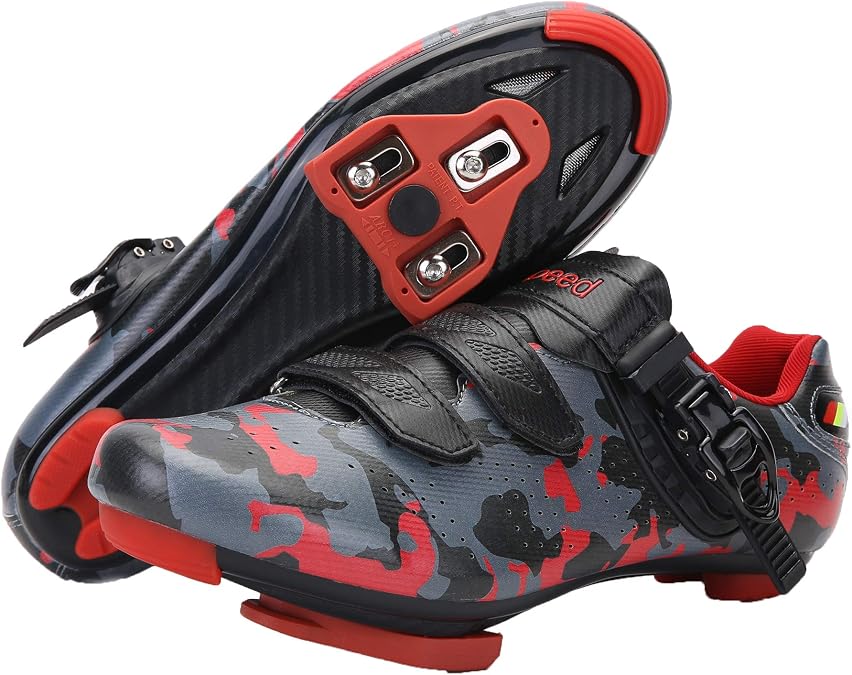 Men's Cycling Shoes with Delta Cleats Compatible with Peloton Indoor Outdoor Riding Spinning Shoes for Peleton Bike Women Mountain or Road Bike Shoes red Size: 13 Women/10.5 Men