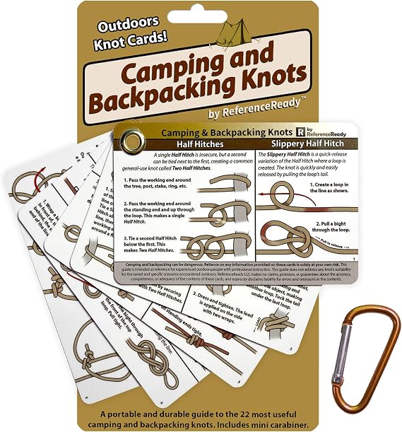 ReferenceReady Outdoor Knot Cards: 22 Knots Camping, Backpacking, Scouts