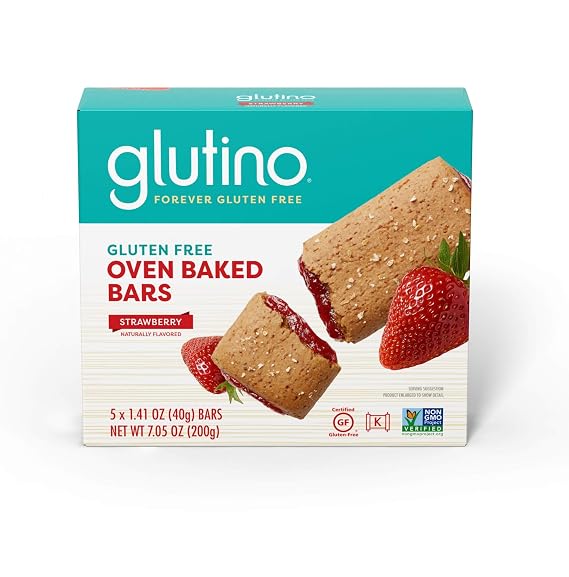 Glutino Gluten Free Breakfast Bars, Strawberry, 5 Count