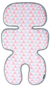 Manito Clean Basic 3D Mesh Seat Pad/Cushion/Liner for Stroller and Car Seat (Triangle Pink/Purple)