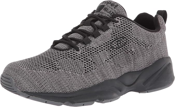 Propet Mens Stability Fly Lace Up Walking Sneakers Shoes Casual - Black