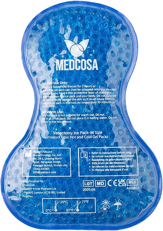 Medcosa Vasectomy Ice Packs - Vasectomy Gifts for Men - Groin Ice Pack - Reusable and Comfortable Velvet Material - Moulds to Body - Remains Cold for 25 Mins