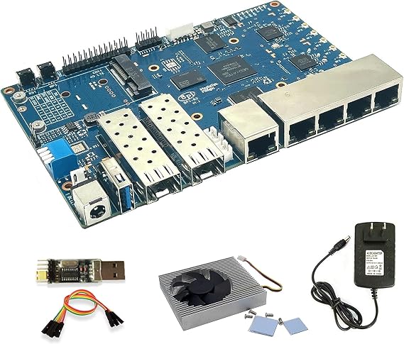 Banana Pi BPI-R3 Wi-Fi 6 OpenSource Wireless Dual-Band OpenWRT Router Board with MediaTek MT7986 (Filogic 830) Supports 5X GbE and 2X 2.5GbE SFP (Bundle1-BPI-R3 Only)