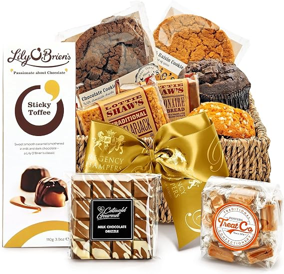 Luxury Muffin Hamper - Luxury Food Gift Basket with Flapjacks, Shortbreads, Tulip Muffins, Chocolate Bars - Sweet Gift Basket for Families, Couples, from Regency Hampers