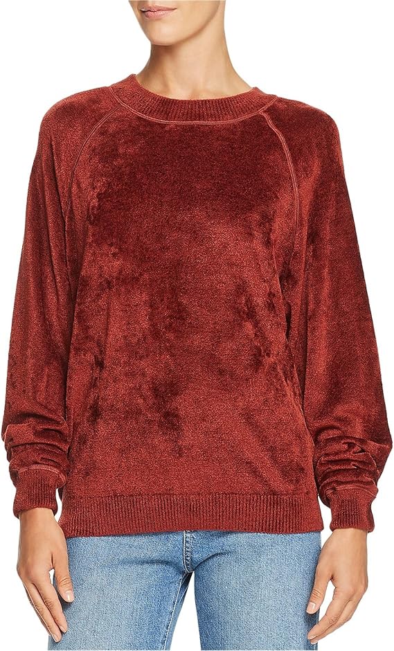 Elizabeth and James Womens Velvet Sweatshirt, Red, Medium