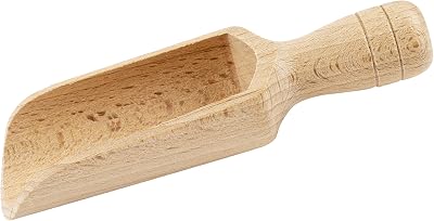 100% Beechwood Scoop, 5.5″ – Durable Natural Wooden Spoon for Coffee, Sugar, Flour & Bath Salts