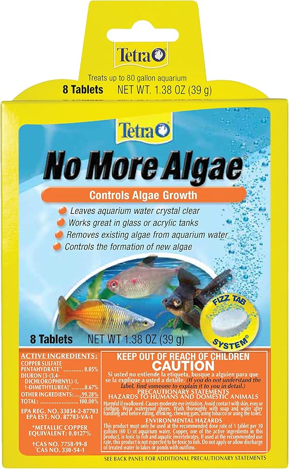 Tetra No More Algae Tablets for Aquariums, 8 Count