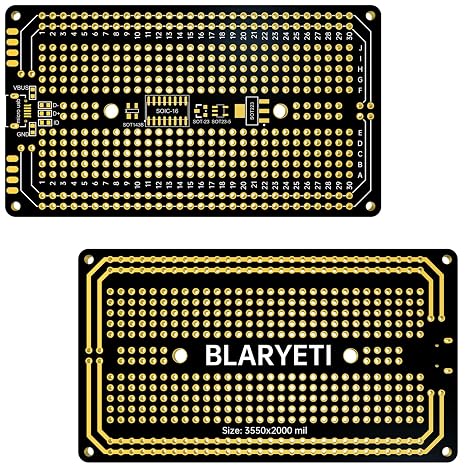 Prototype PCB Kit for DIY Printed Circuit Board Solderable Breadboard with MicroUSB,Double Sided Immersion Gold ENIG,3.55"x2",10-Pack