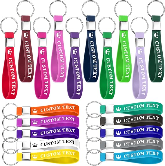 50-5000Pcs Custom Silicone Keychains Personalized Text/Logo Keyring
