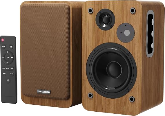 Powered Bookshelf Speakers - Studio Monitor Bookshelf Speakers 36W RMS - Active Bookshelf Speakers,BT 5.4 Wireless Speakers USB Digital Audio Studio Monitors Compatible with Turntable,Record Player,PC
