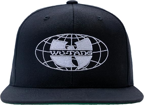 Wu-Tang Clan World Wide Logo Black Snapback Cap Unisex