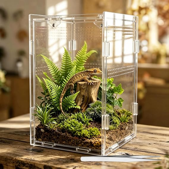 Jumping Spider Enclosure, Mantis Enclosure, 12×12×20cm