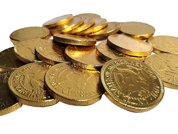 Gold Wrapped Milk Half Dollar Chocolate Coins - 8 oz of Individually Wrapped Holiday Favorite Treats