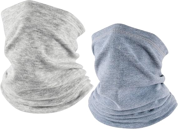 2 Packs Winter Neck Warmer (Grey+Blue)