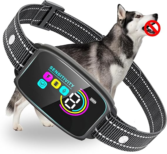 Dog Bark Collar for Large Dogs,Smart Anti Barking Device with 3 Training Modes,Rechargeable IP67 Waterproof Barking Collar for Medium Dogs