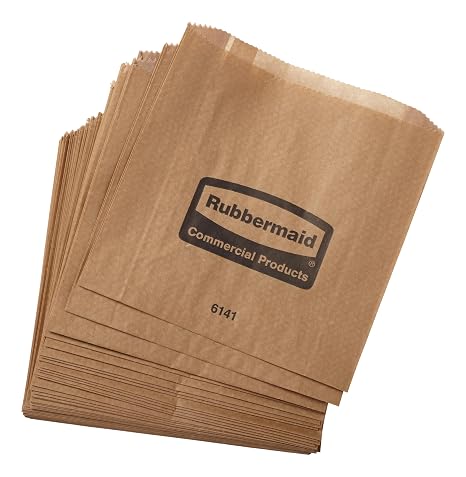 Rubbermaid Commercial Products Feminine Hygiene Sanitary Bin Bags, 50 Bags/Bundle, Durable, Disposable, for Restrooms in Restaurants/Hotels/Schools/Airports/Offices