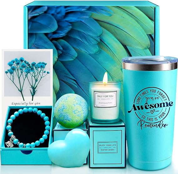 AQOOR Christmas Gifts for Women, Valentines Mothers Day Birthday Gifts for Mom Wife Girlfriend Sister Best Friend Her, Personalized Spa Thank You Gift Baskets Set for Women