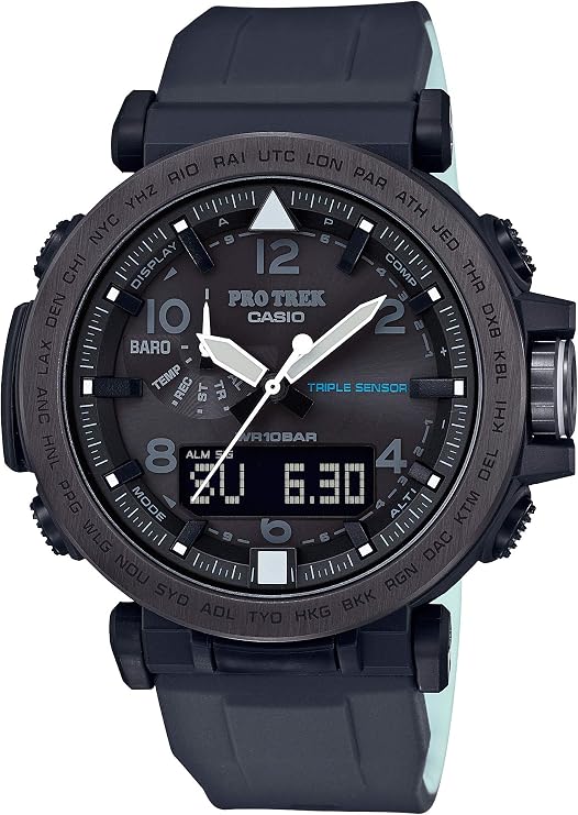Casio Men's 'PRO TREK' Solar Powered Silicone Watch, Color:Black Model: PRG-650Y-1CR