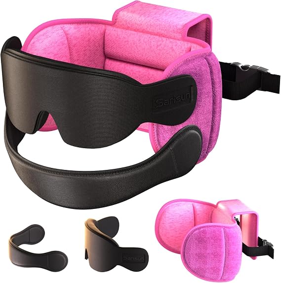 SARISUN Travel Pillow with Chin Strap for Different Seats, Stable Support