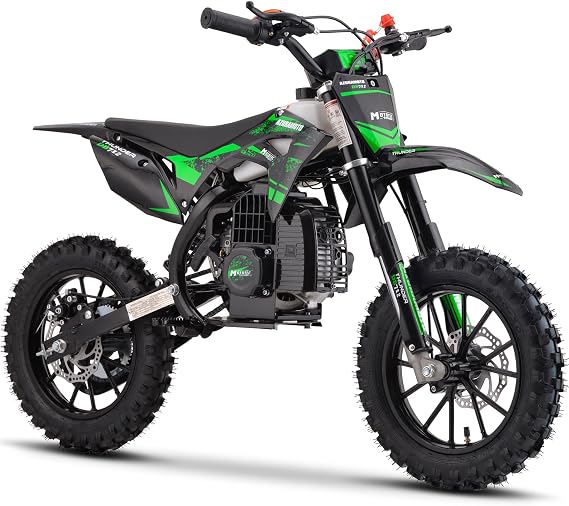 ThunderX Mini Dirt Bike, 50CC 2-Stroke Kids Dirt Bike, EPA Approved Gas Powered with Front Fork and Rear Mono Shock, Up to 25 Mph, Weight Support Up to 150 LBS (Green)