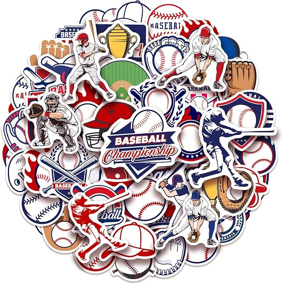 100 Pack Baseball Stickers, Baseball Party Favors, Birthday Decorations