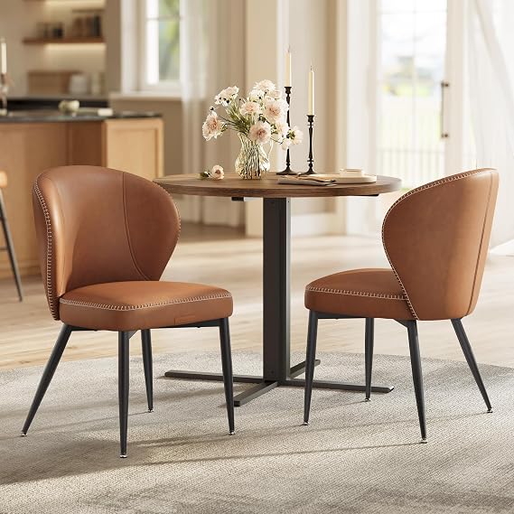 VASAGLE Dining Chairs Set of 2, Upholstered Kitchen Chairs