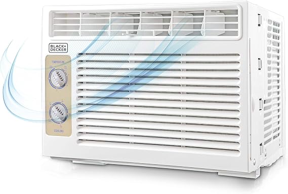 BLACK+DECKER Mechanical Window Air Conditioner 5000 BTU, BD05MWT6, White