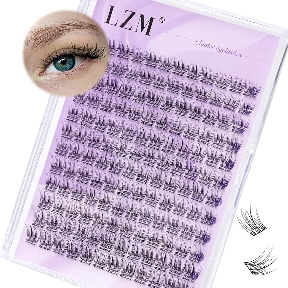 LZM Wispy Cluster Lashes C Curl Natural Individual Eyelashes (YW-C)