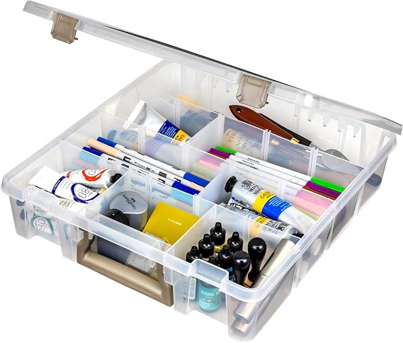 ArtBin Super Satchel Craft Organizer with Removable Dividers, Clear