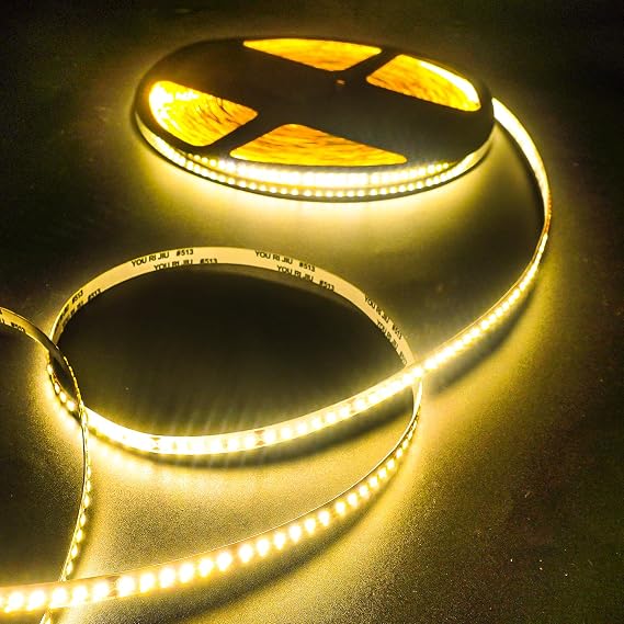 24V LED Strip Light Warm White 3000K,20m SMD LED Tape Light for Bedroom,180LEDs/m 8mm Flexible Under Cabinet Kitchen Light for TV,Game Room,Wardrobe,Home DIY Lighting(NO Power Supply/Plug) [Energy Class G]
