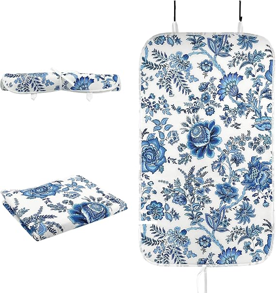 Portable Ironing Mat - 3mm Heat Resistant Padding with 2 Hooks + 1 Insulating Pad for Table or Bed Steam Pressing | Quilting & Travel Blanket Ironing Board Alternative