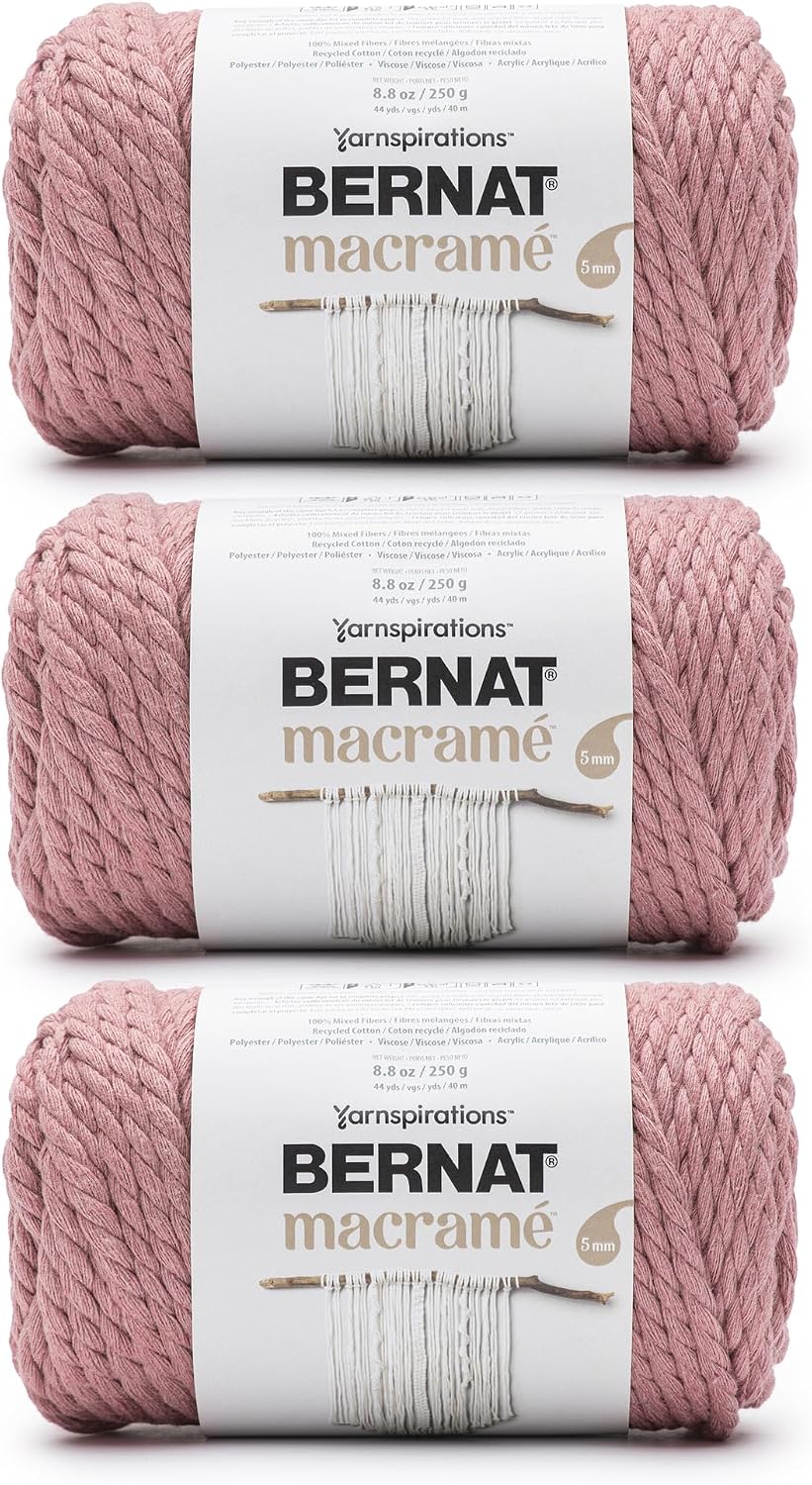 Bernat Macrame Yarn, Autumn Rose 3 Pack