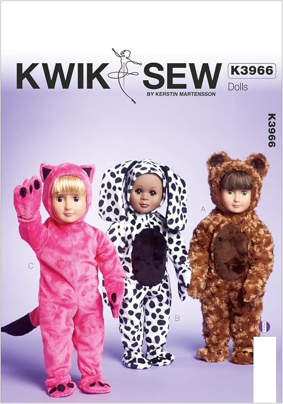KWIK-SEW PATTERNS K3966 Clothes for 18-Inch Doll Sewing Template, One Size