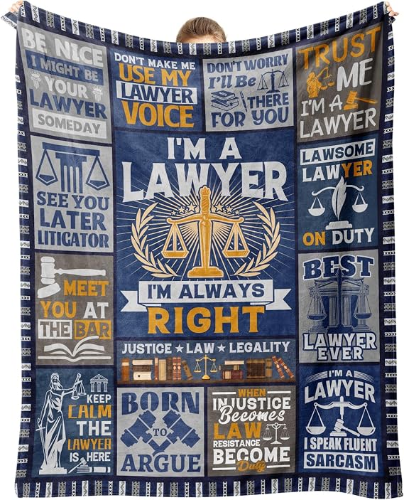 Lawyer Gifts for Women/Men, Gift for Lawyers Blanket 60"x50" | Law School Graduation, Male/Female Attorney Future Lawyer Birthday Christmas Throw Blankets