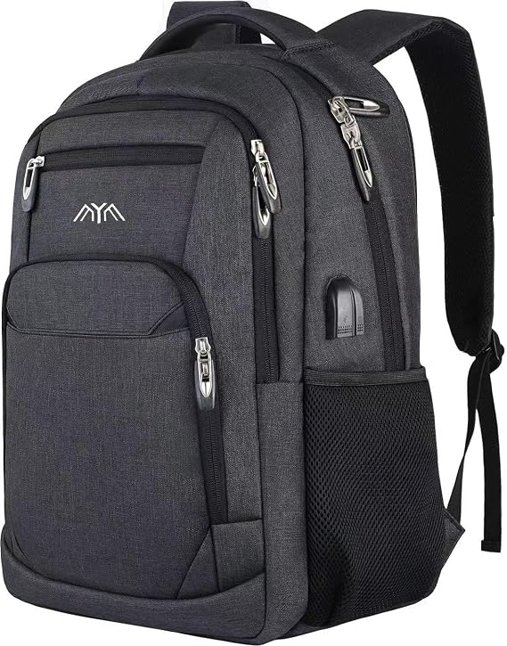 School Backpack Boys / Girls / Teenagers, Backpack School, Laptop Backpack for Men / Women, Daypacks Business Backpack with USB, Charcoal, 17,3 Zoll, Rucksack